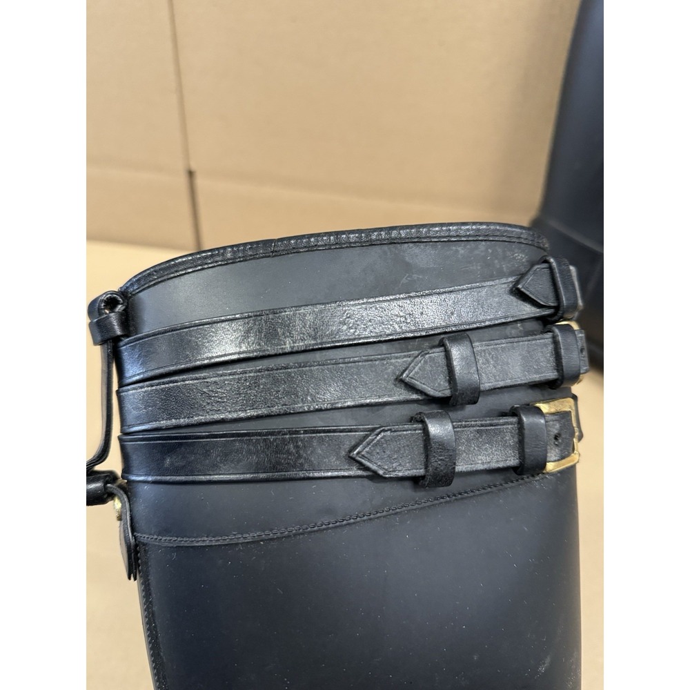 Women's Burberry Black Rubber Knee Rain Boots Size EU 38 / 7.5/8 US - Picture 9 of 9